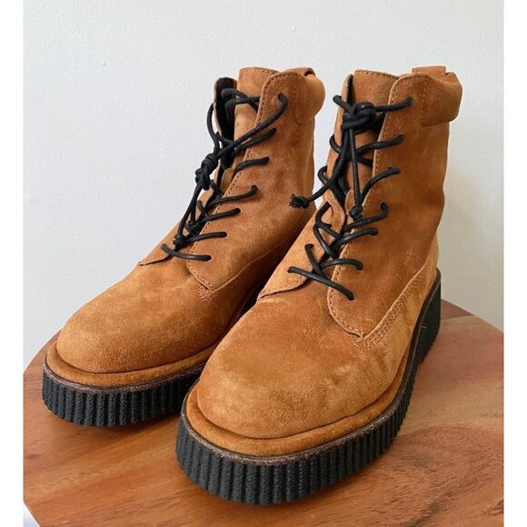 Rag & Bone Sloane Boots Women’s 37.5 Suede Combat in Cinnamon - Picture 4 of 9